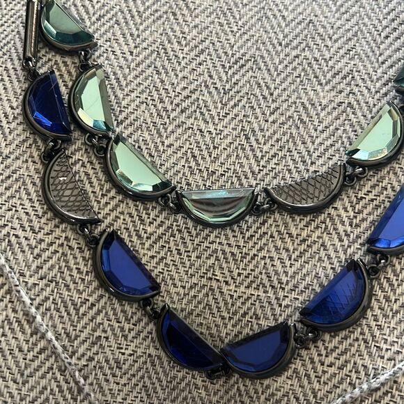 NWT Coldwater Creek Jewelry Collection double layer Crescent Halfmoon necklace - Picture 3 of 13